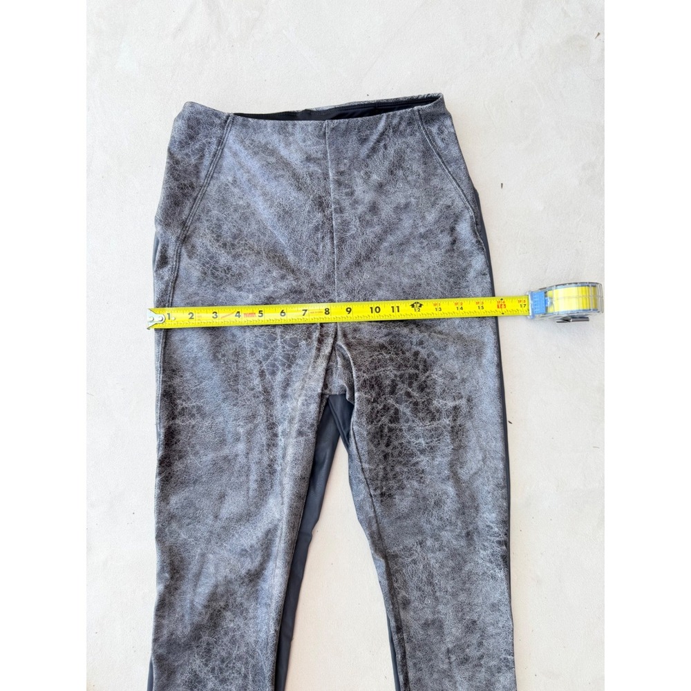 2 Pc Lysse Faux Leather Leggings Bundle Sz S Silver Crackle Grey Vegan Moto - Picture 7 of 10